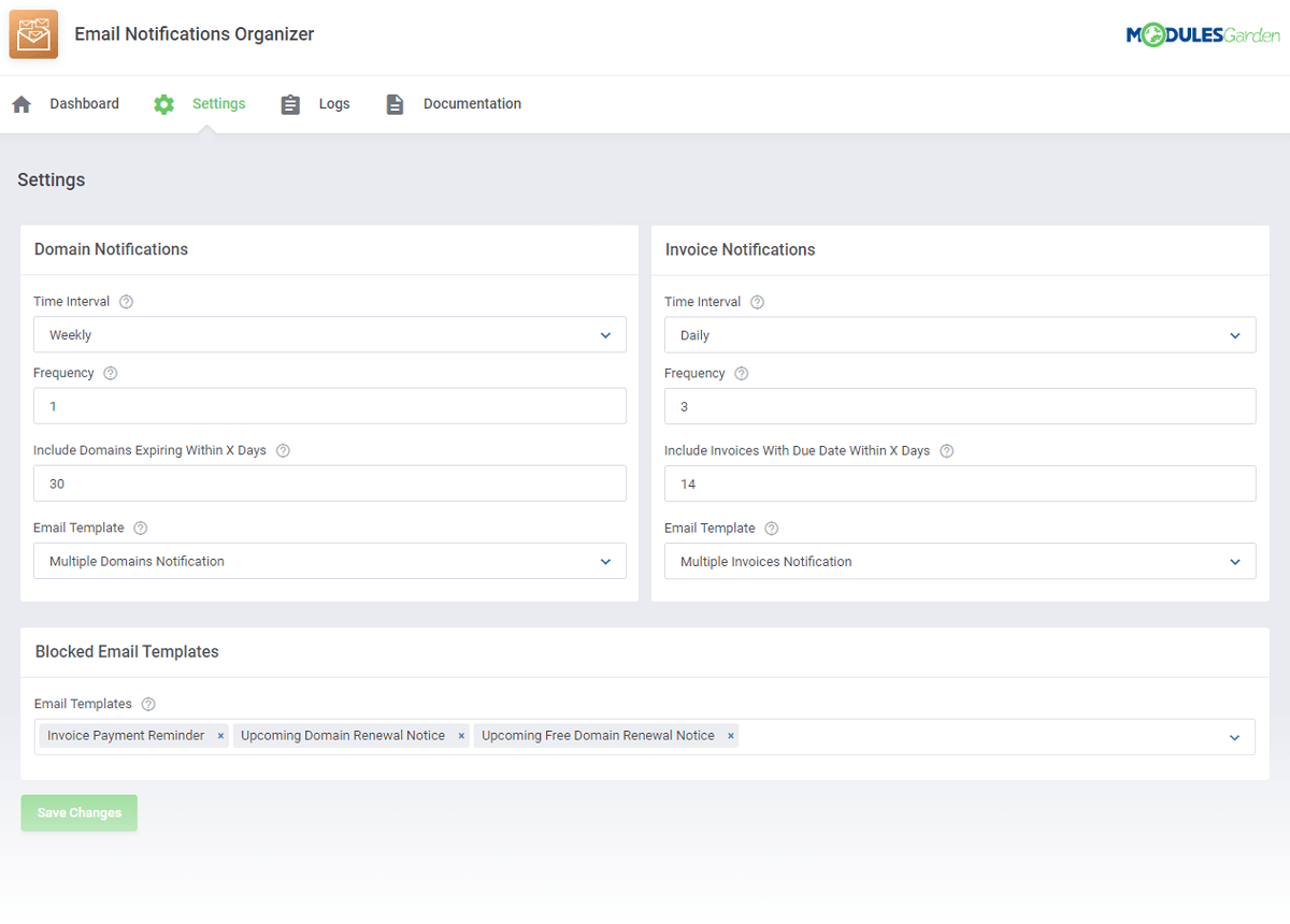 Email Notifications Organizer For WHMCS 1: Commerce - WHMCS Module Bundle