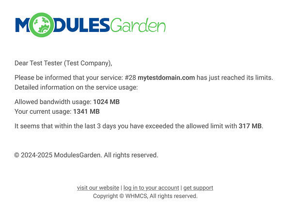 Hosting Quota Notifications For WHMCS 2: Customer Experience - WHMCS Module Bundle