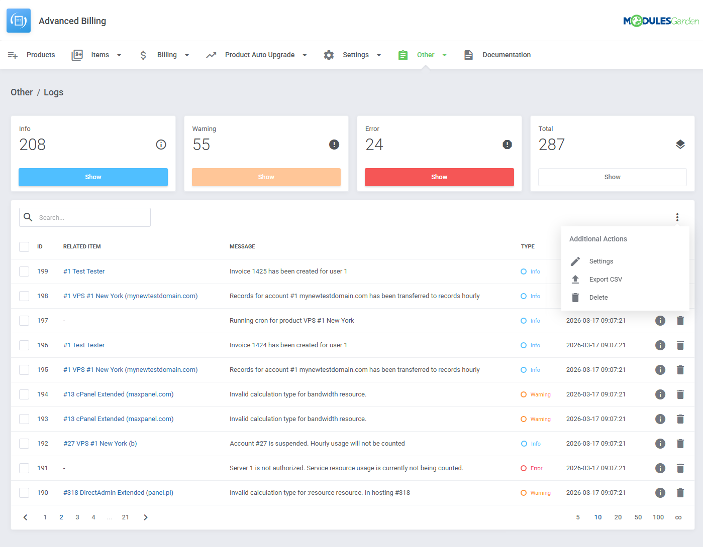 Advanced Billing For WHMCS: Module Screenshot 52