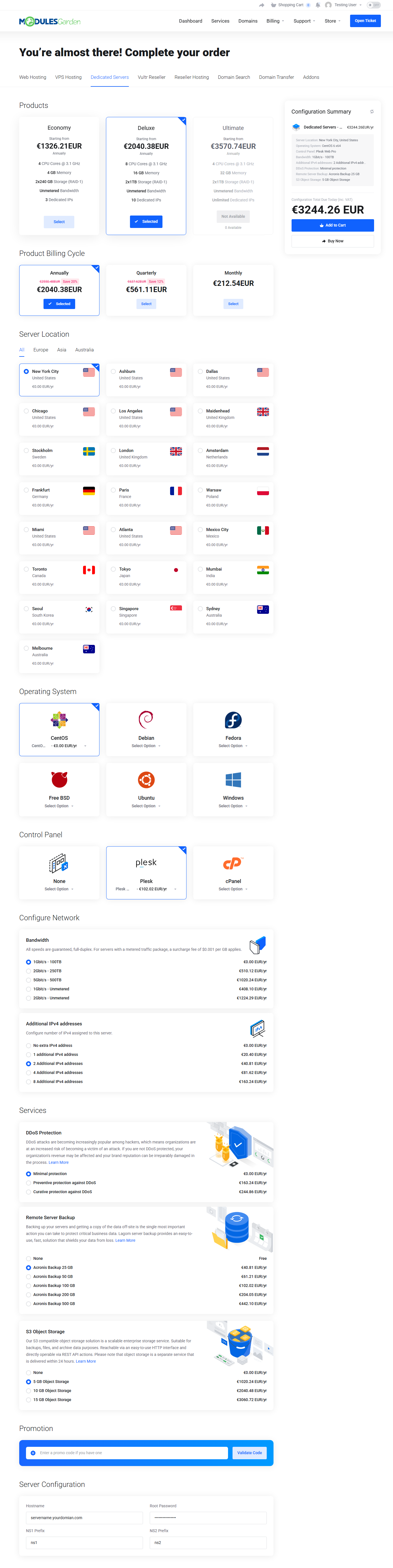 Lagom Smart Order Form For WHMCS: Module Screenshot 1