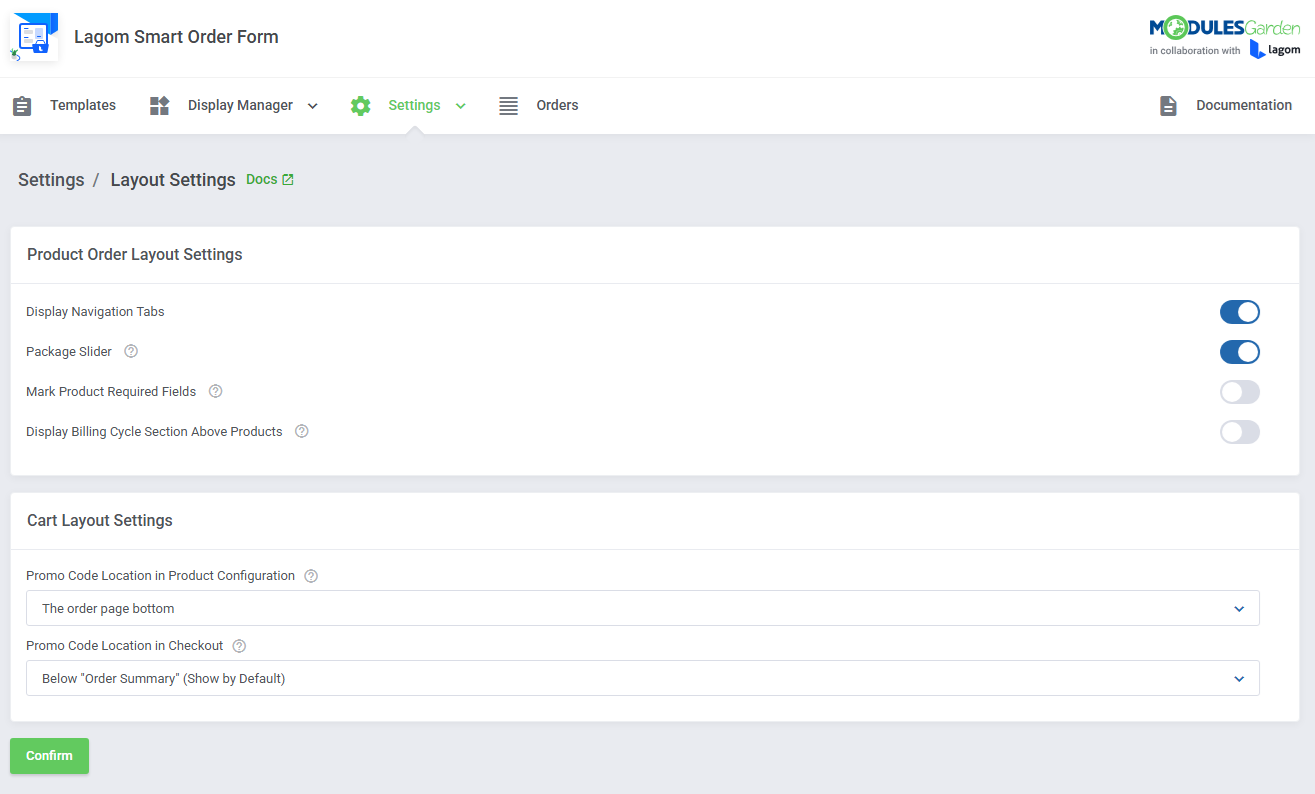 Lagom Smart Order Form For WHMCS: Module Screenshot 19