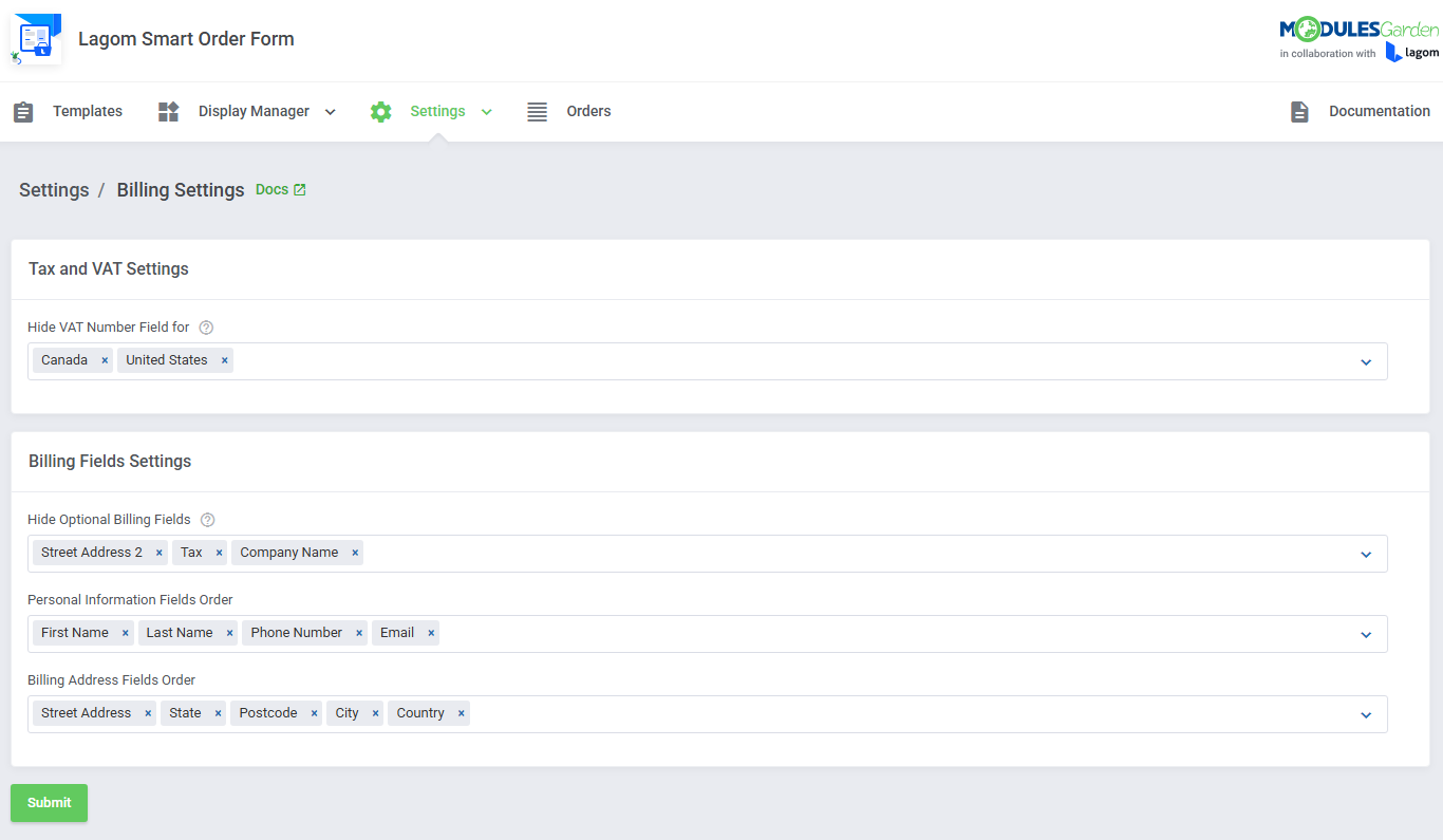 Lagom Smart Order Form For WHMCS: Module Screenshot 23