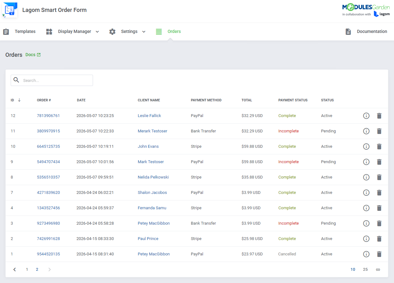 Lagom Smart Order Form For WHMCS: Module Screenshot 24