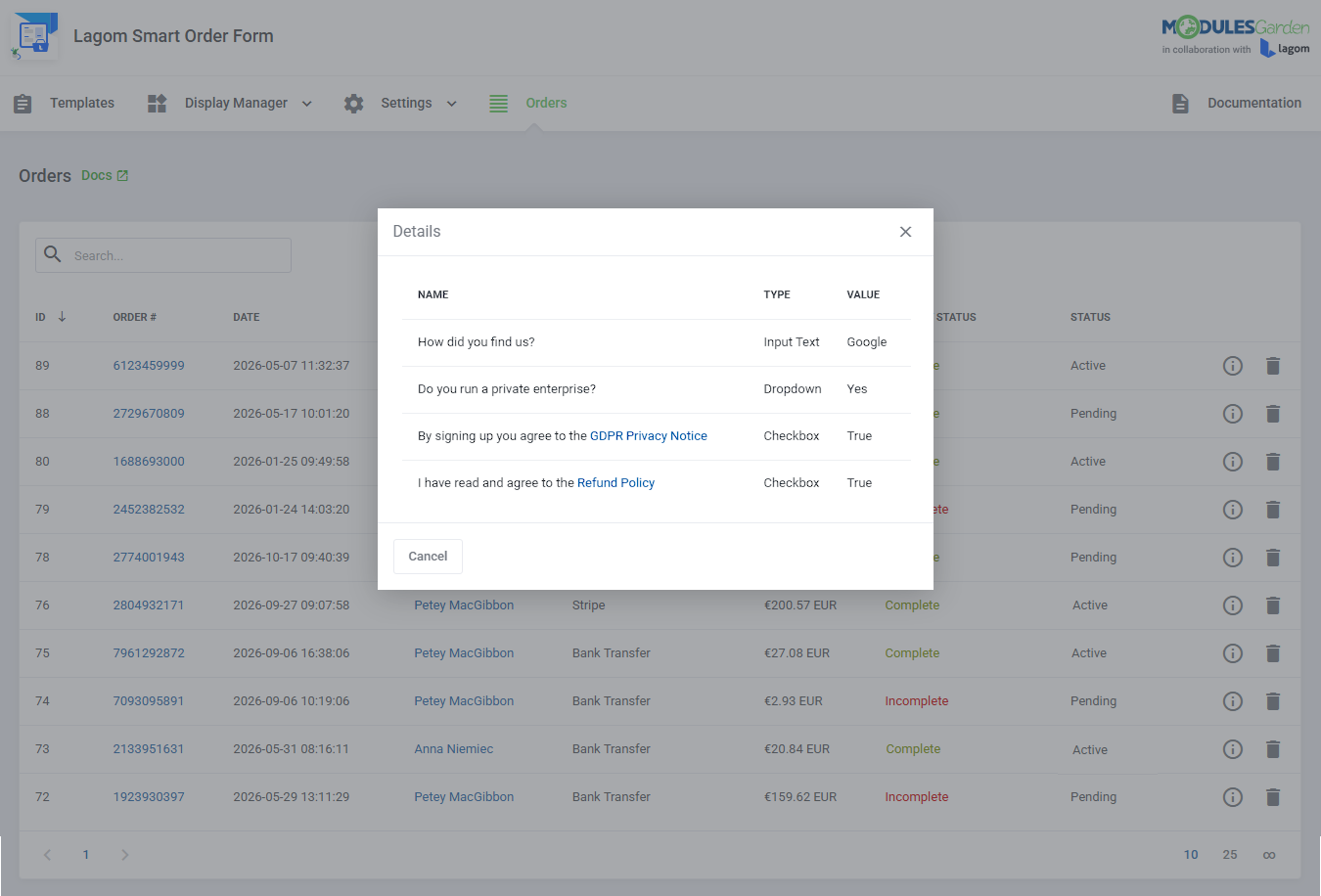 Lagom Smart Order Form For WHMCS: Module Screenshot 25
