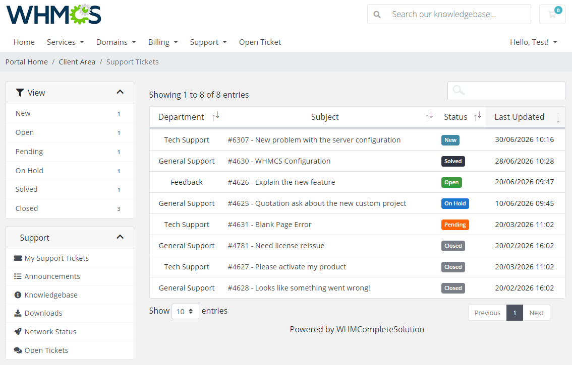 Zendesk For WHMCS: Module Screenshot 1